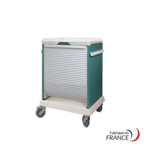 Chariot médical NOVELO ESCARGOT avec rideau à serrure électronique - COLORIS A DEFINIR