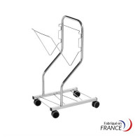 Porte-sacs inox simple ou double - Roues Ø80 mm