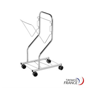 Porte-sacs inox simple ou double - Roues Ø80 mm