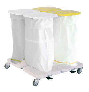 Square 4-bag holder cart, 4 lids, 4 pedals