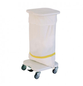 Sac plein blanc rayure jaune pour linge sale (100% PES) - 170gr/m²