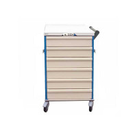 NOVELO ESCARGOT medical cart for 36 residents with drawers and centralized code locking
