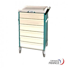 NOVELO ESCARGOT medical cart for 48 residents - 6 drawers including 2 for non-pill items - centralized code lock