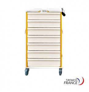 NOVELO ESCARGOT 42 residents cart without drawers, excluding pillboxes, with code-lock closure