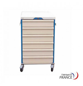 NOVELO ESCARGOT 6-drawer medical trolley with key lock