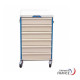 NOVELO ESCARGOT medical trolley with 6 key-lockable drawers and 2 rails - COLOURS TO BE DEFINED