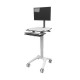 MDLS SC computer trolley with keyboard stand, fixed arm and rear security box