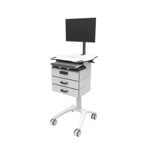 MDLS SC3T computer trolley with keyboard tray and 3 drawers