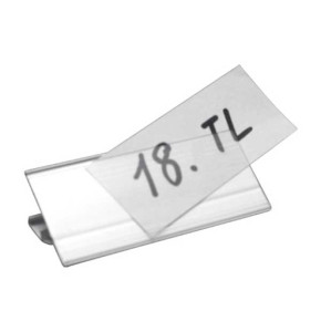 Porte-étiquette en plastique avec accroche en inox - 4x9 cm