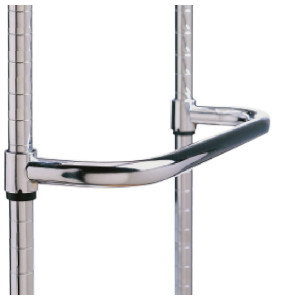 Poignée de poussée en époxy gris - 46 cm